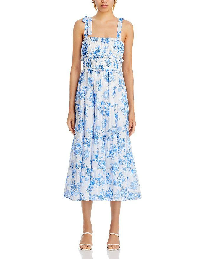 AQUA Floral Tie Strap Midi Dress - Exclusive 5