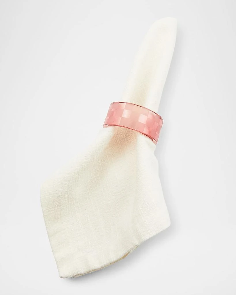 MacKenzie-Childs Pink Check Napkin Rings, Set of 4 2