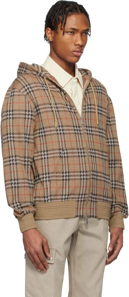 Burberry Brown Check Cotton Blend Zip Hoodie 2