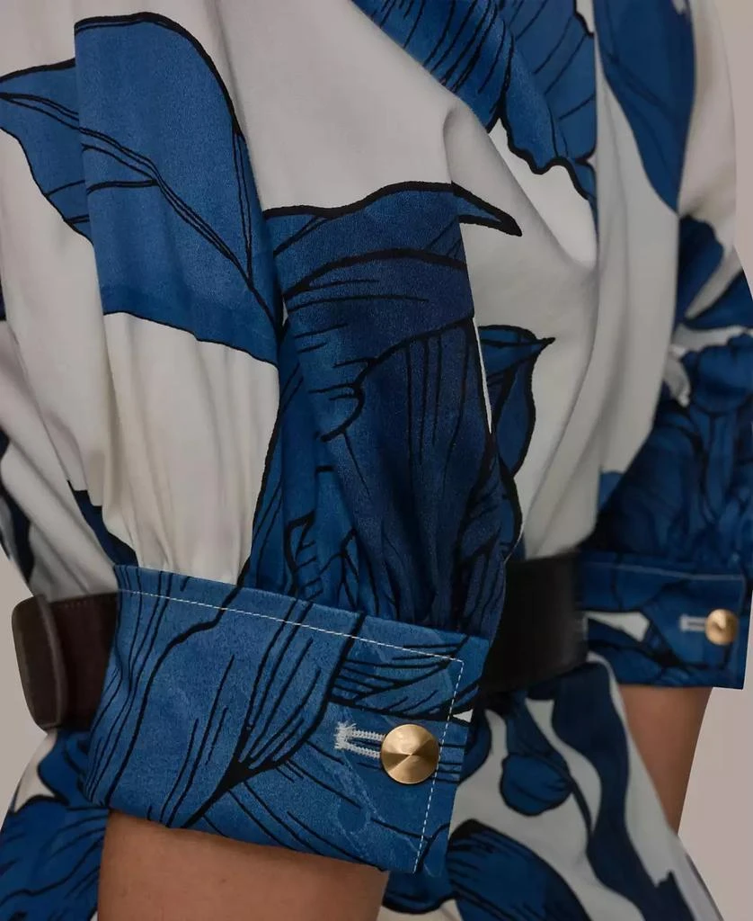 Donna Karan Women
s Floral Belted A-Line Shirt Dress 9