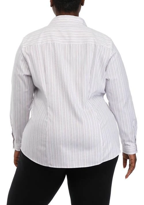 JONES NEW YORK New York Plus Size Long Sleeve Collared Shirt 2