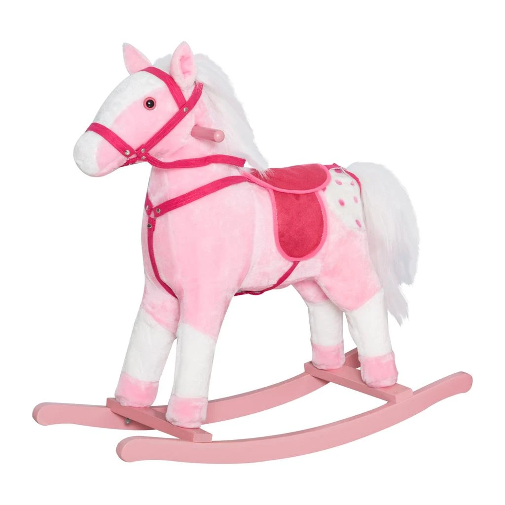 BreeBe Kids Plush Rocking Horse with Realistic Sounds