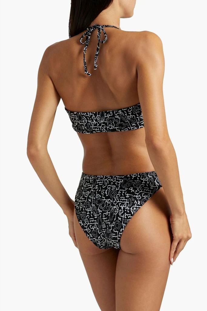 ROSETTA GETTY Ruched cutout printed halterneck swimsuit 3