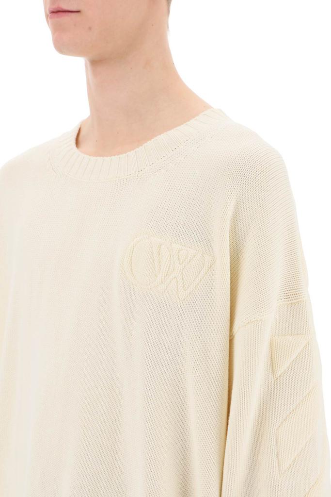 【送料&関税込】Off-White Sweater With Embossed Diagonal Mot Off-White sweater with embossed diagonal motif - Hoodies