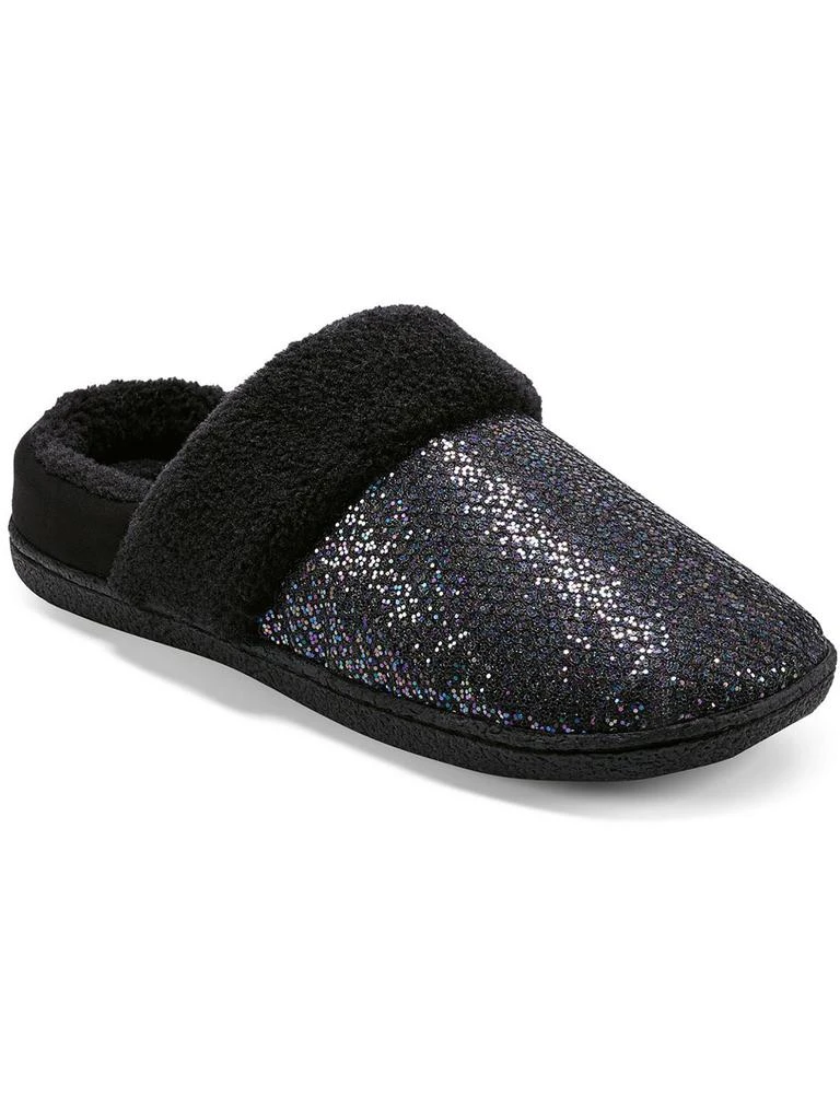 Easy Spirit Siesta 8 Womens Faux Fur Glitter Loafer Slippers 1