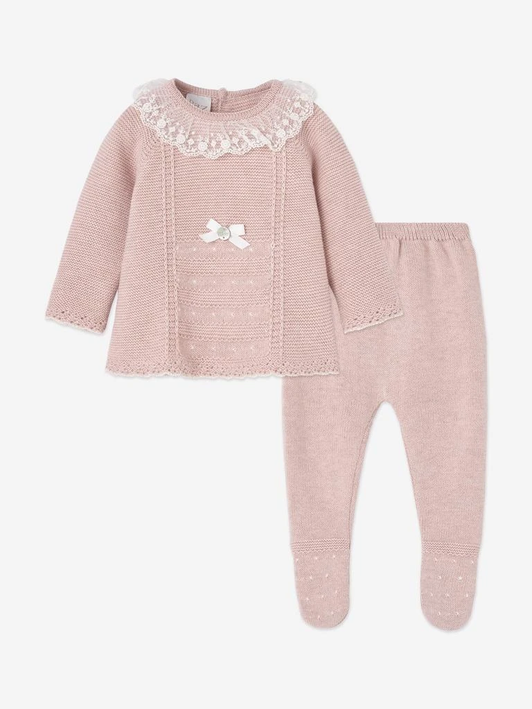 Paz Rodriguez Paz Rodriguez Baby Girls Knitted 2 Piece Set in Pink 1