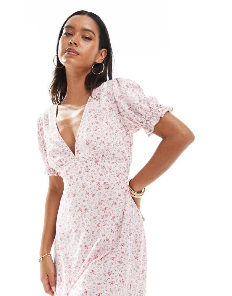 miss selfridge pink dress Miss Selfridge Petite Race Day chiffon tiered maxi dress in in dusky pink