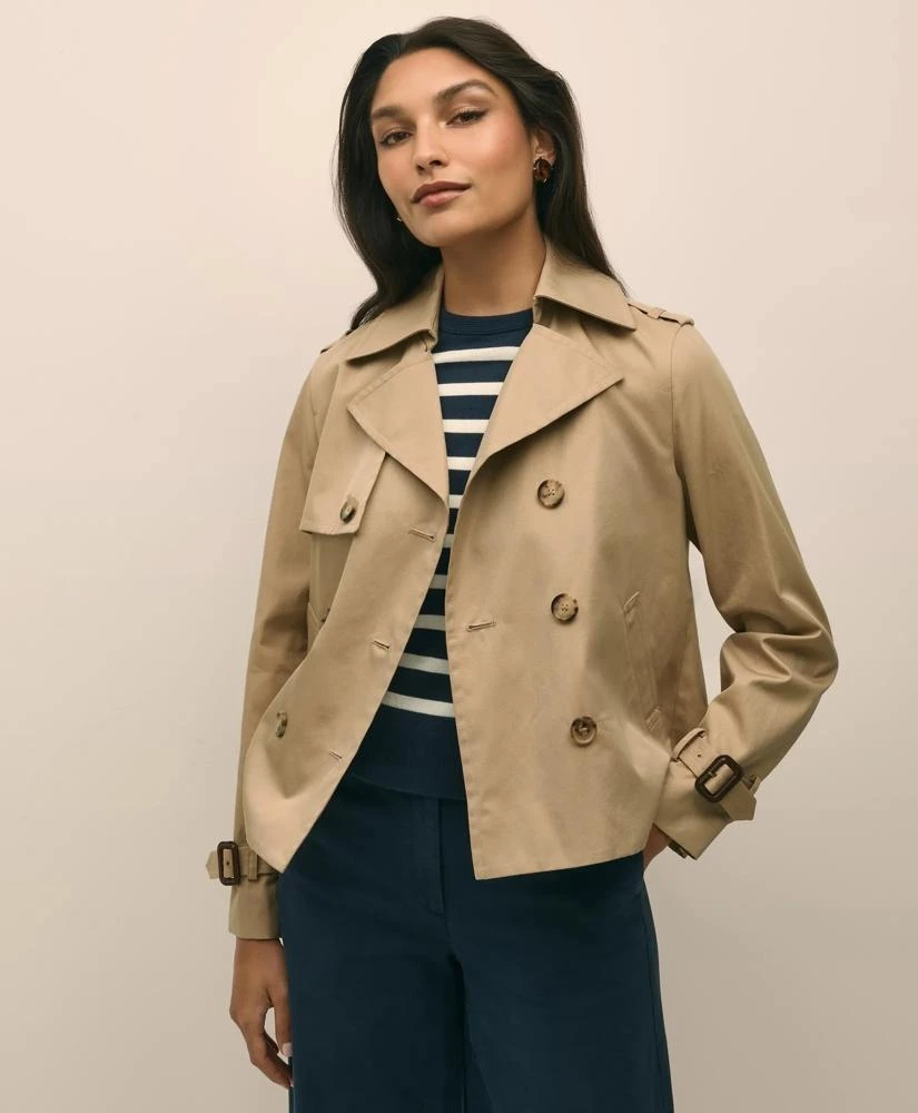 Brooks Brothers Supima® Cotton Water Repellent Cropped Trench Coat 5