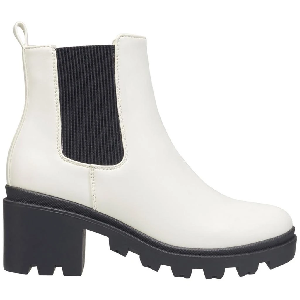 French Connection Womens Faux Leather Lugged Sole Chelsea Boots 3
