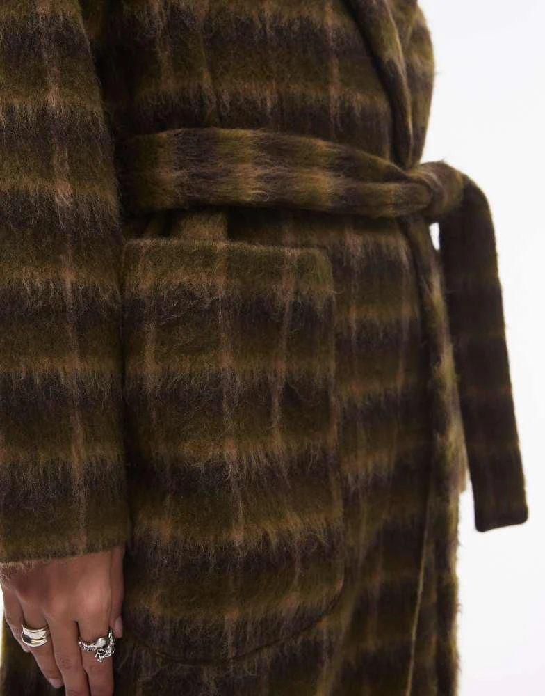 Topshop Topshop brushed check formal coat in multi 3