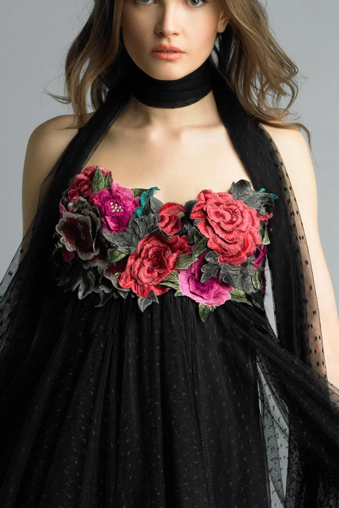 Basix Black Label Uneven Length Floral Embellished Dress 3