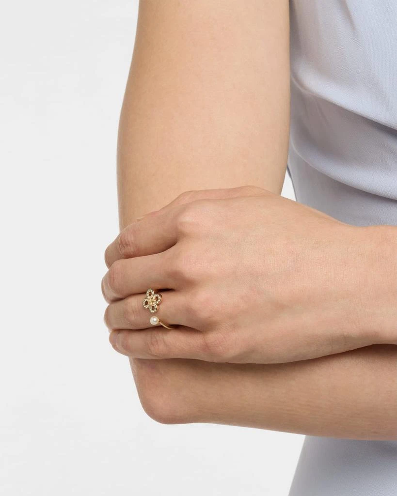 Tory Burch Kira Clover Pave Ring 2