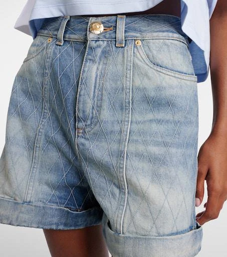 Balmain Patterned denim shorts 4