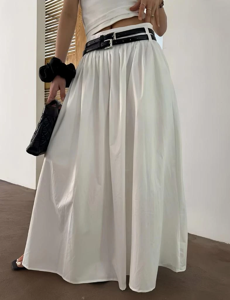 Pixie Market Thea White Double Belted Skirt-BESTSELLER 2