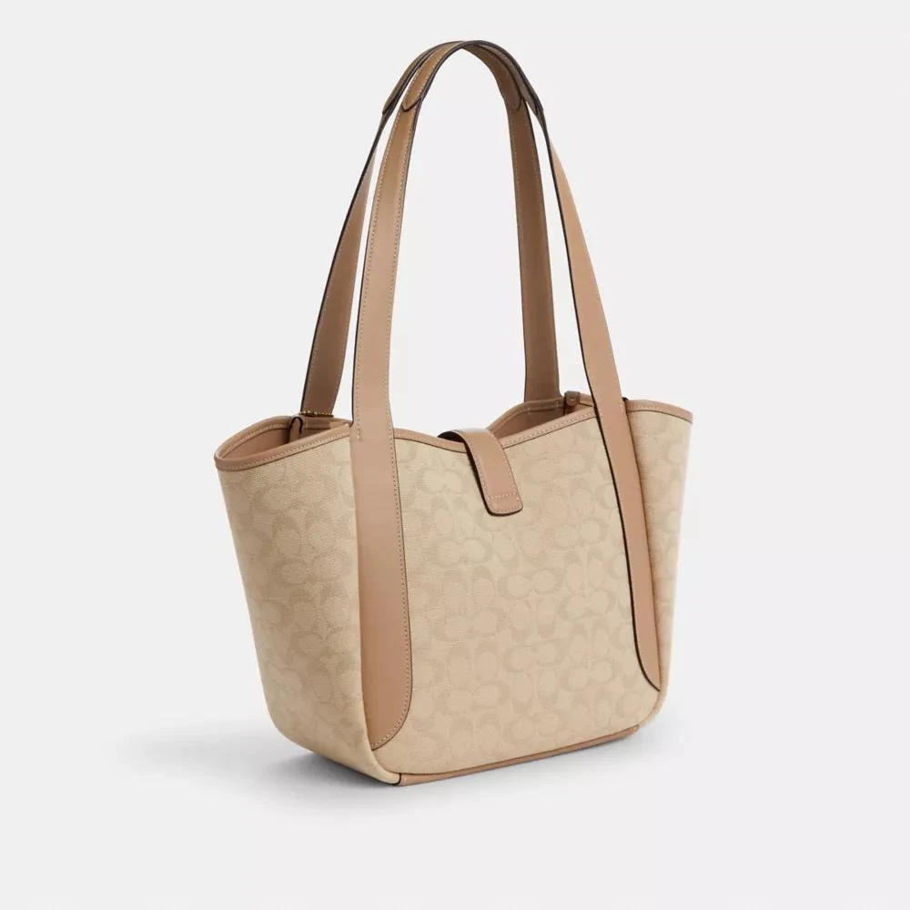 Coach Hadley Turnlock Tote Bag With Signature Canvas 3