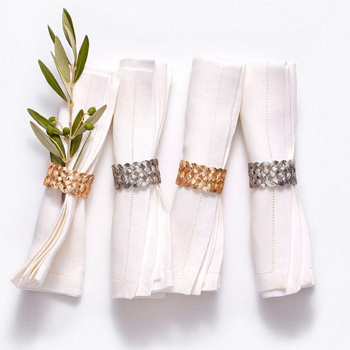 L'Objet Matte Braid Napkin Jewel Rings, Set of 4