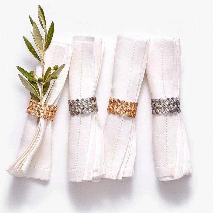L'Objet Matte Braid Napkin Jewel Rings, Set of 4 2