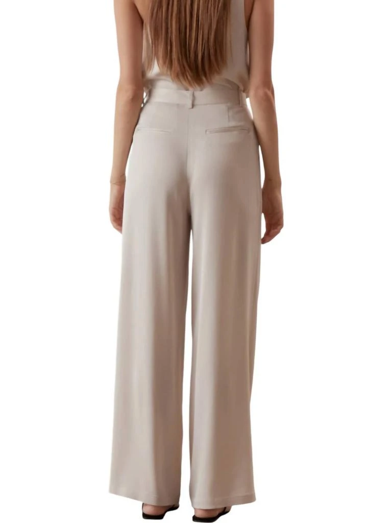 Sophie Rue Jennie Satin Wide Leg Trouser Pants In Cream 3