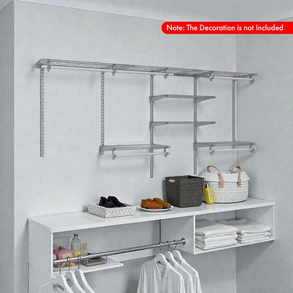 Hivvago Flexible 4–8 Ft Clothing Organizer with Extendable Hanging Bar for Home Use 2