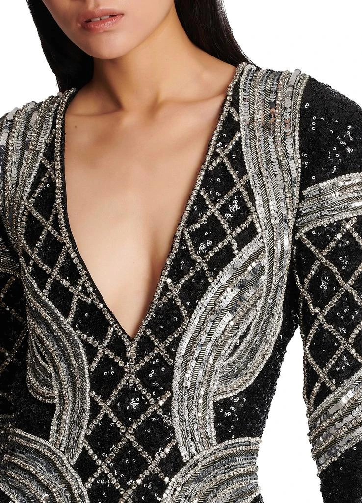Balmain Short silver embroidered dress 8