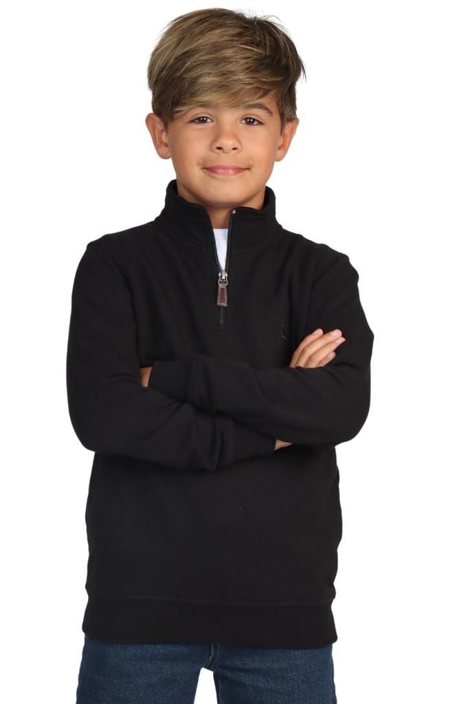 TailorByrd Kids' Sueded Fleece Quarter Zip Pullover