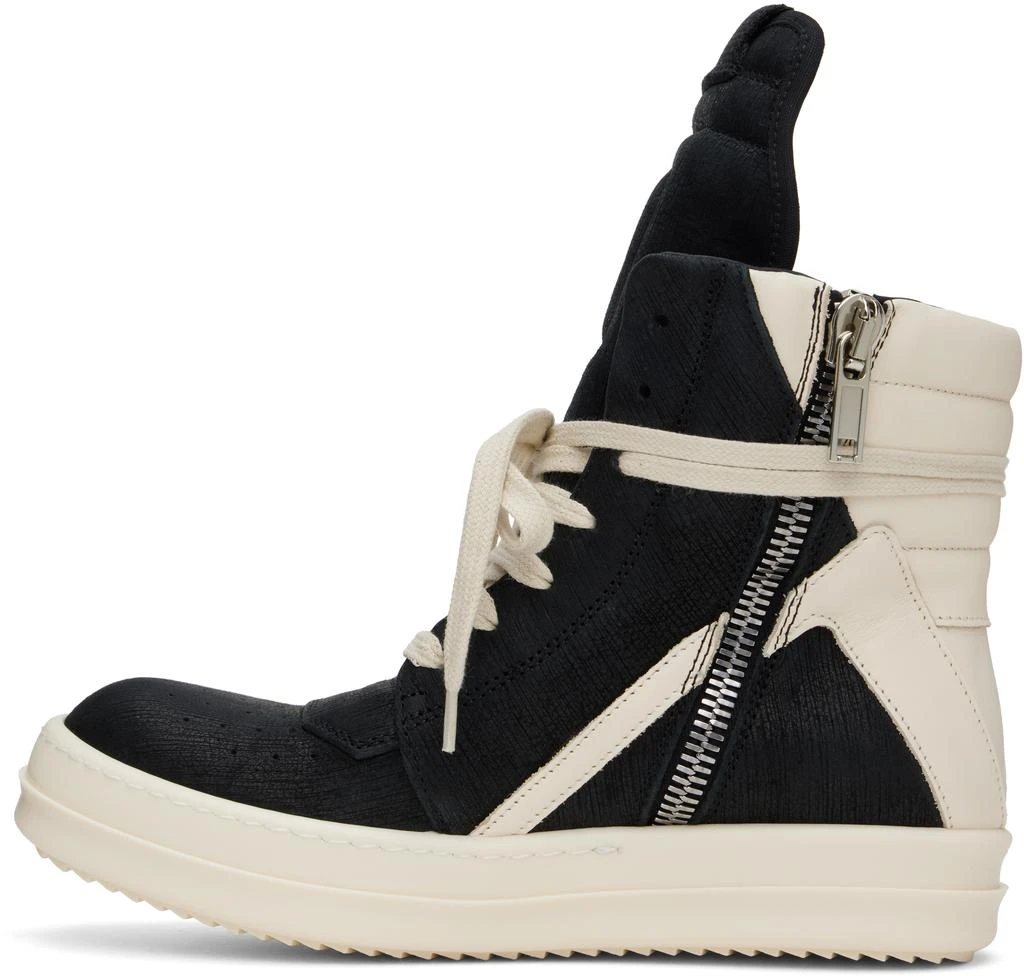 Rick Owens Black & Off-White Hollywood Geobasket Sneakers 3