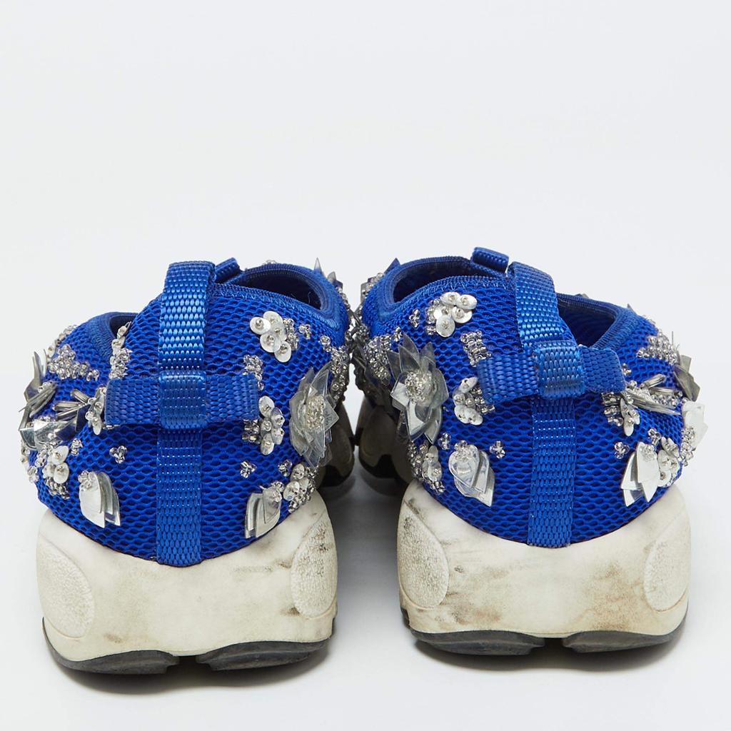 Dior ブルーのみ Dior Dior Blue Mesh Embellished Fusion Slip On Sneakers Size