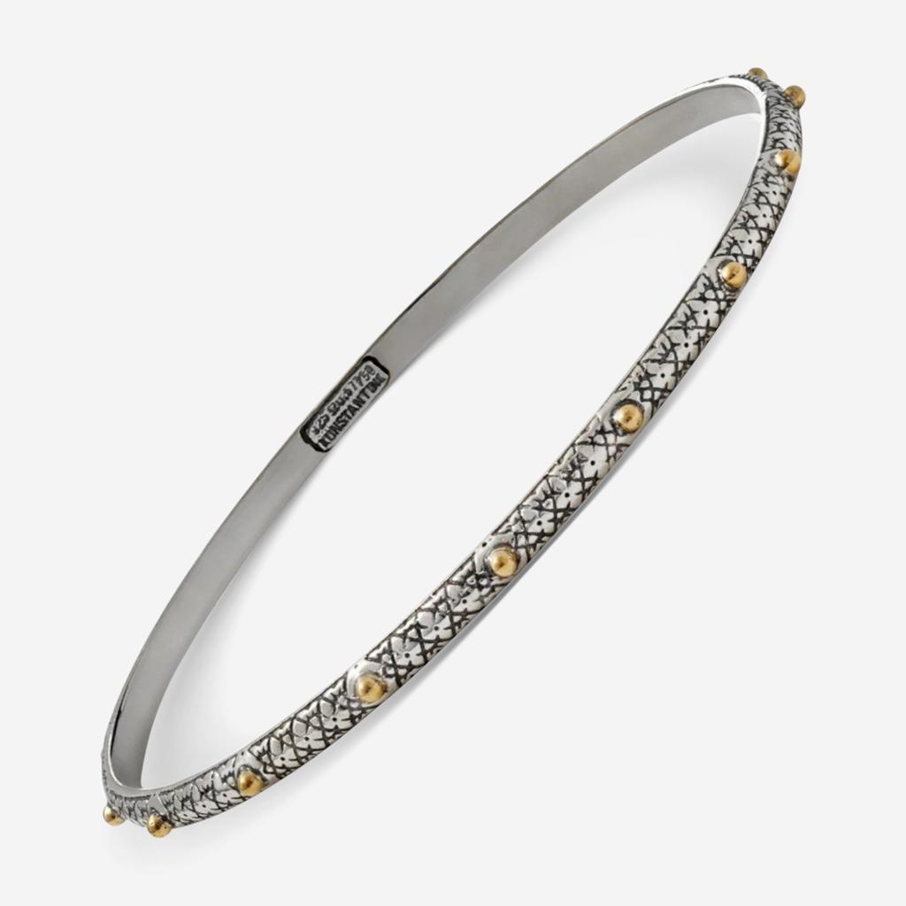 Konstantino Konstantino Classics Sterling Silver & 18k Yellow Gold Bangle Bracelet BKJ184-130