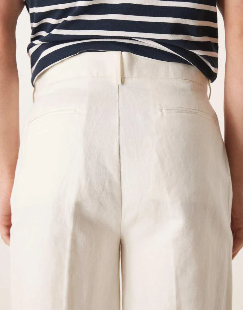 ASOS ASOS DESIGN smart linen rich oversized tapered trousers in white 5