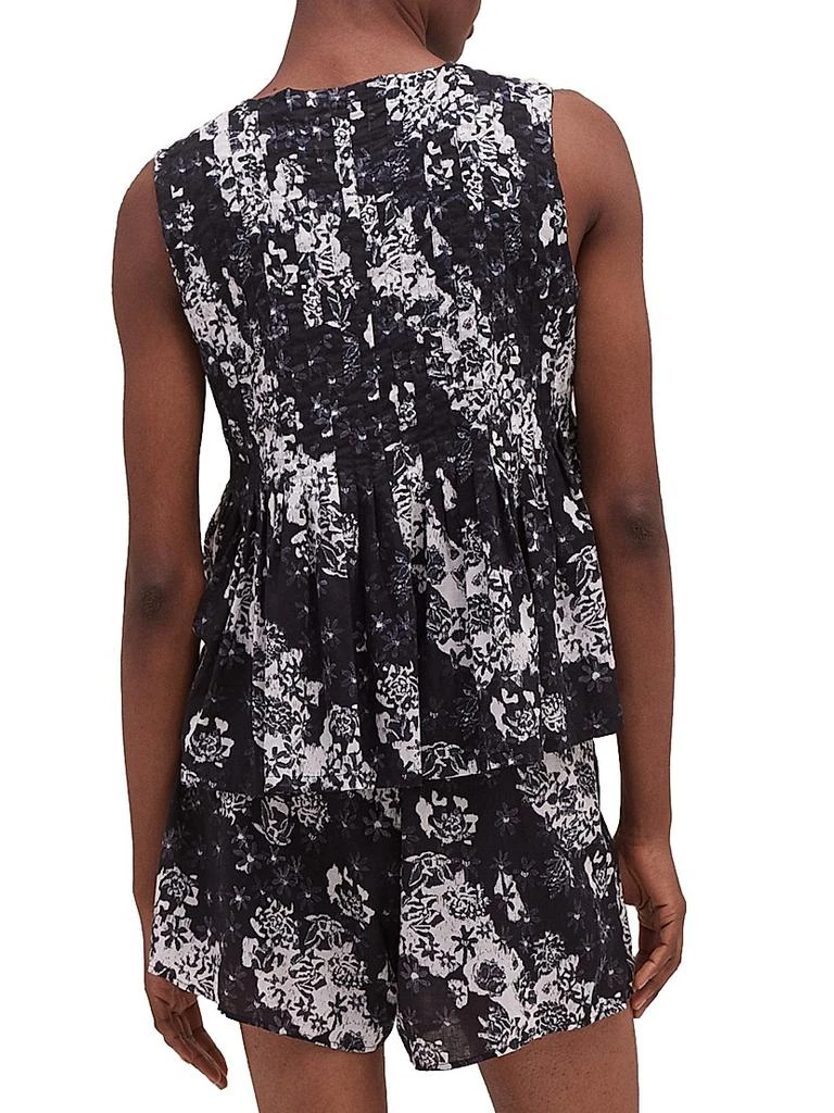 Desmond & Dempsey Flowers Of Time Pleated Cami & Shorts Set 4