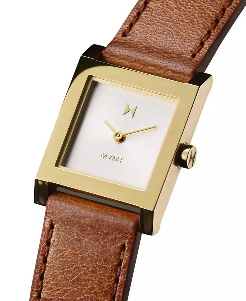 MVMT Women's Marquee Square Brown Leather Strap Watch, 22mm
