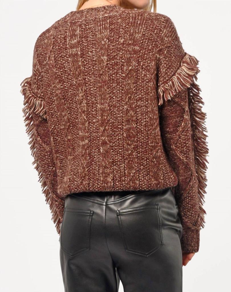 Greylin Greylin - Doga Fringed Marled Sweater