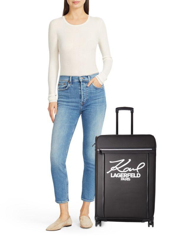 Karl Lagerfeld Paris 28 Inch Logo Spinner Suitcase