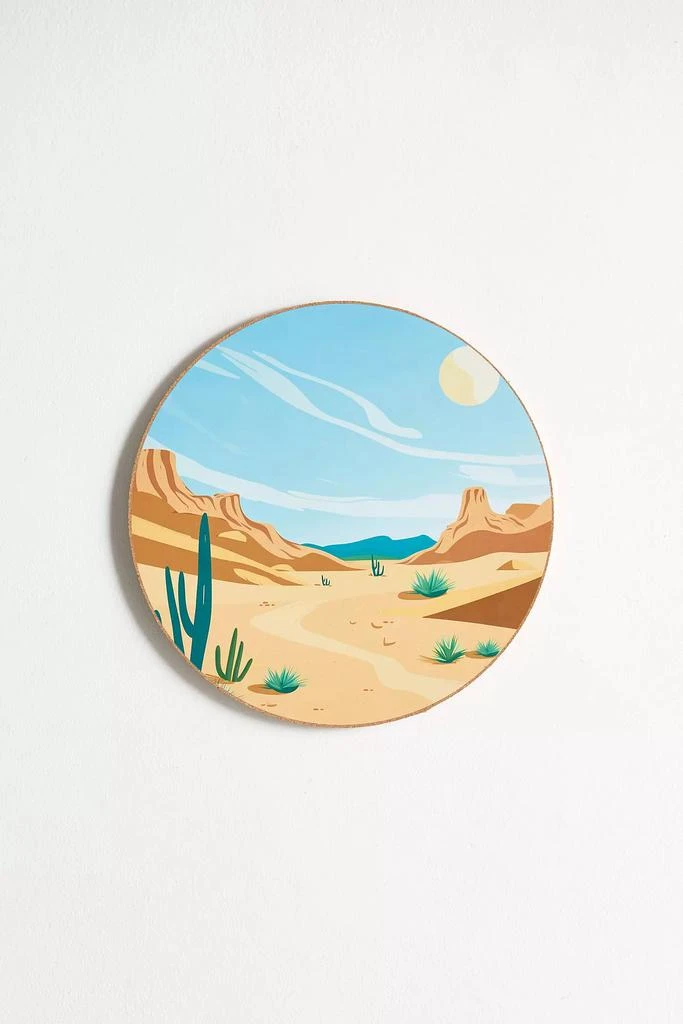 Urban Outfitters Western Round Cork Board & Icon Pin Set 2