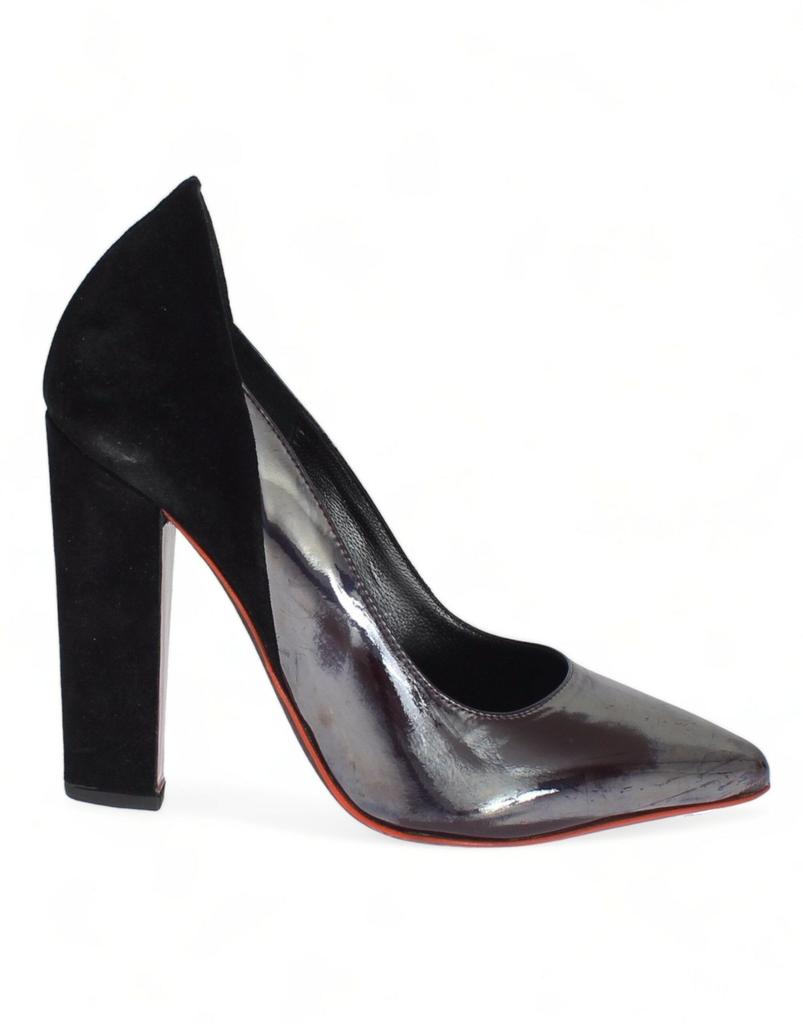 Cedric Charlier Chic Metallic  Leather Women's Pumps