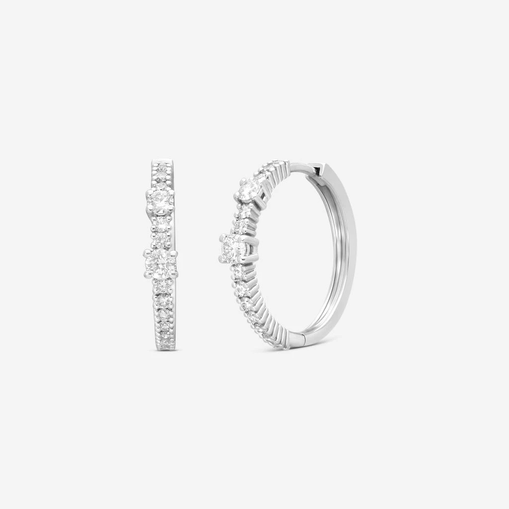 Damiani Damiani 18K Whıte Gold Diamond Hoop Earrings 20091233-copy