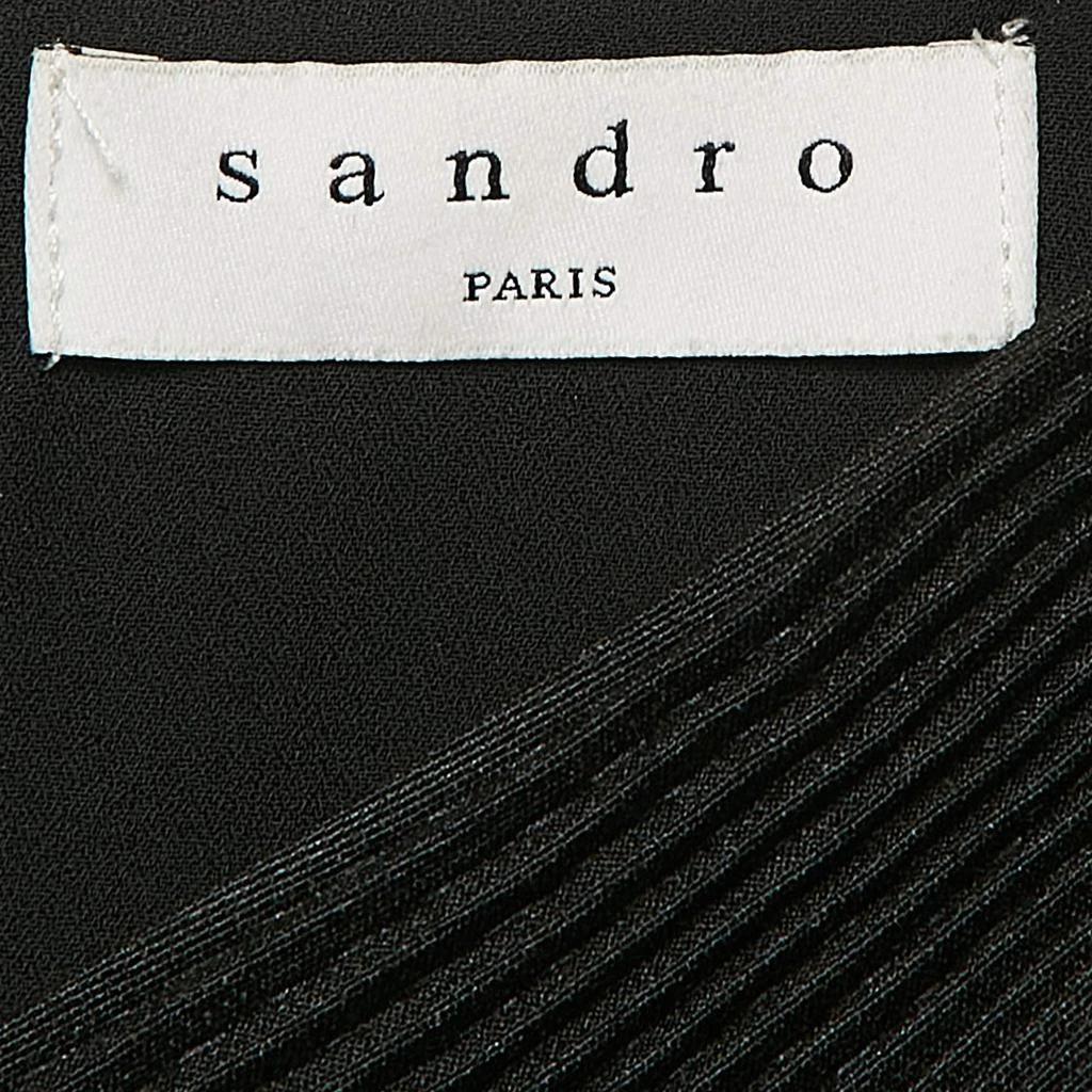 Sandro Sandro Black Crepe Pleated Odette Mini Dress XS 4