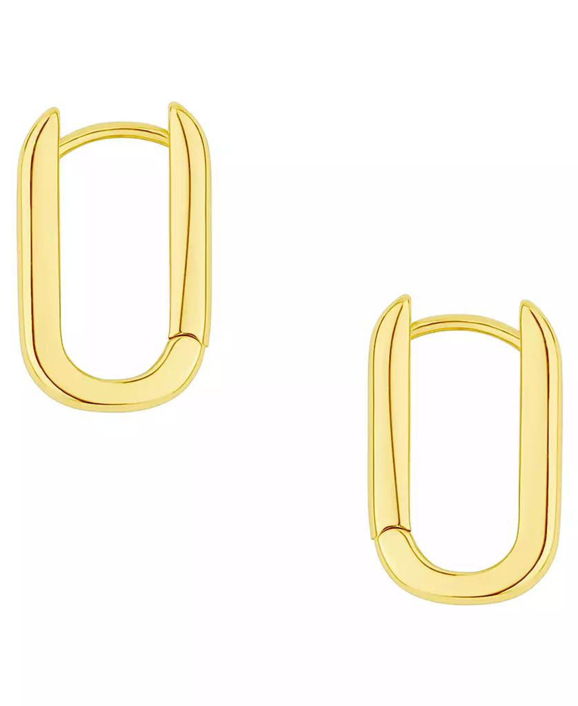 And Now This 18k Gold Plated Brass Ribbed Oblong Huggie Hoops Earrings, Macy
s Exclusive