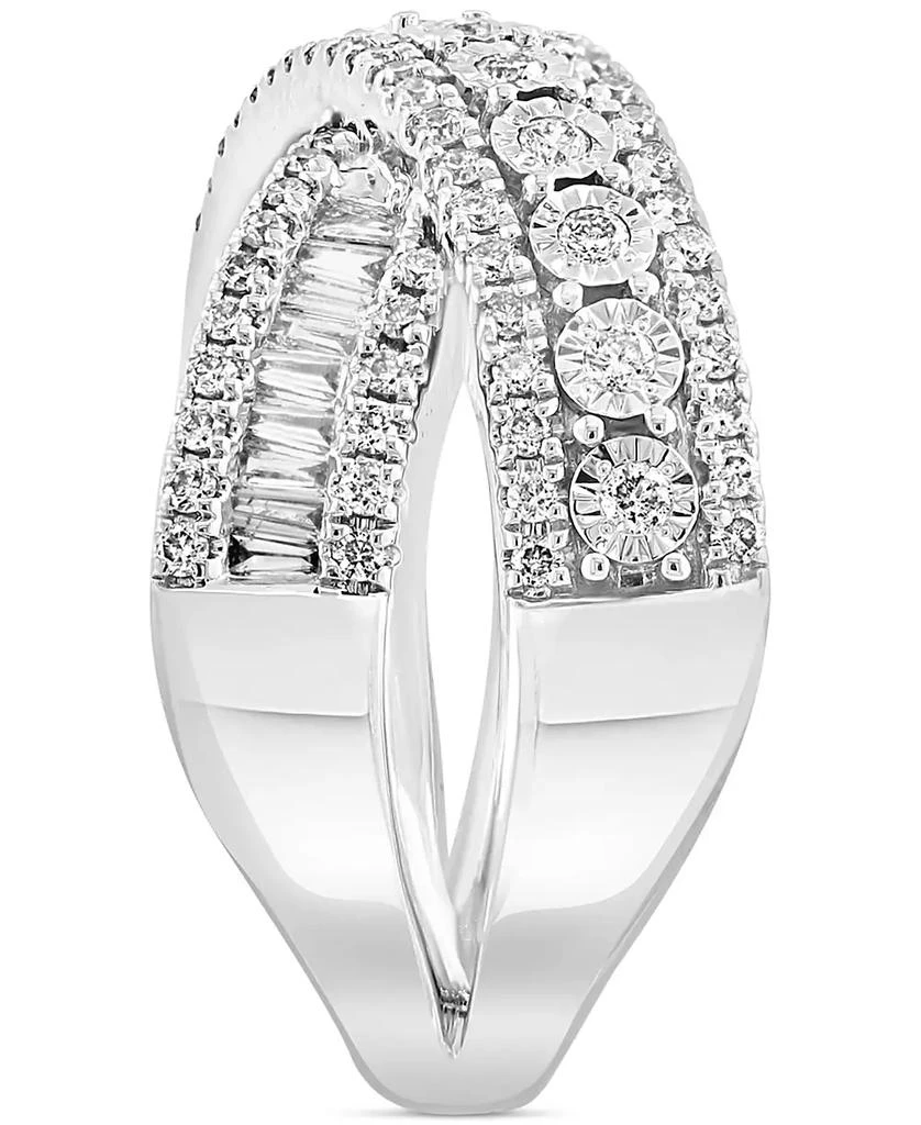 Effy EFFY® Diamond Round & Baguette Crossover Statement Ring in White Gold (3/4 ct. t.w.) (Also available in 14k Gold) 8