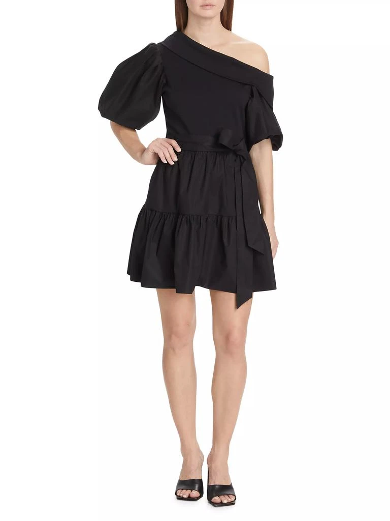 Tanya Taylor Georgia One-Shoulder Tiered Minidress 2