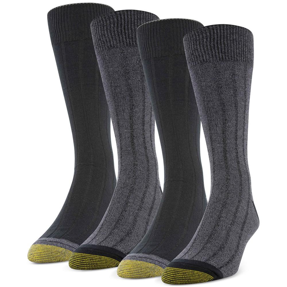 Gold Toe Men's 4-Pack Casual Rib Crew Socks, Created for Macy's