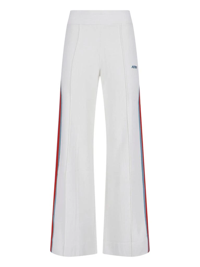Autry White Logo Sweatpants with Contrast Side Stripes
