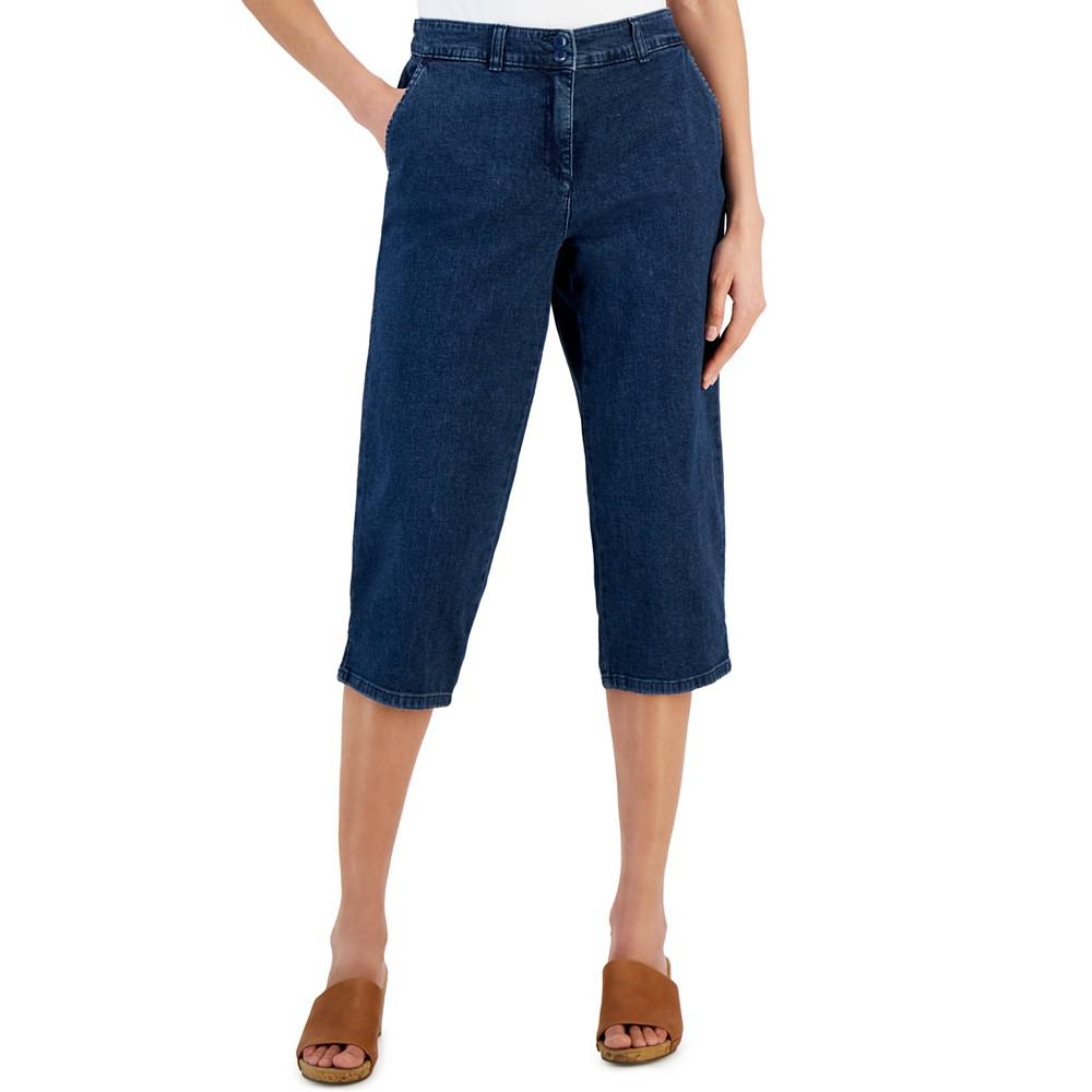 Karen Scott Women's Denim Comfort Capri Pants, Created for Macy's