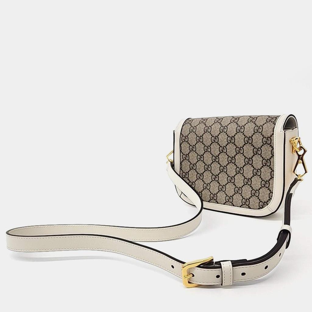 Gucci Gucci Beige GG Canvas Horsebit 1955 Mini Crossbody Bag