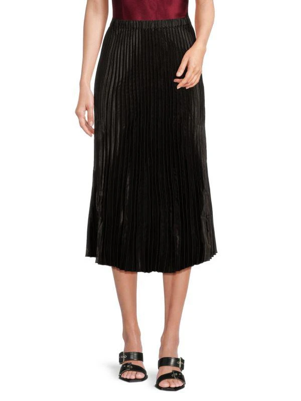 TASH + SOPHIE Satin Pleated Midi Skirt 1
