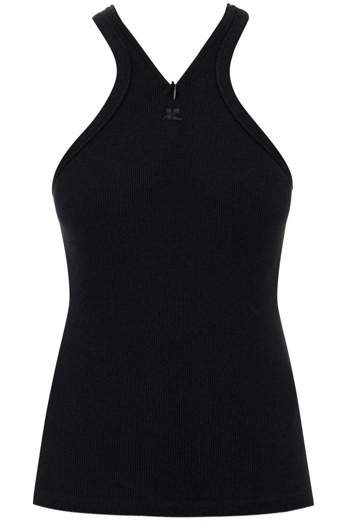 Courreges ribbed tank top with zipper on the neckline 1