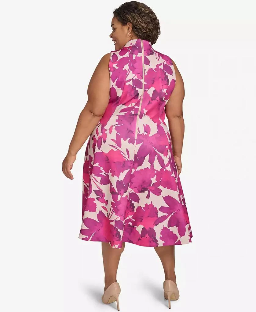 Calvin Klein Plus Size Floral-Print Fit & Flare Dress 4