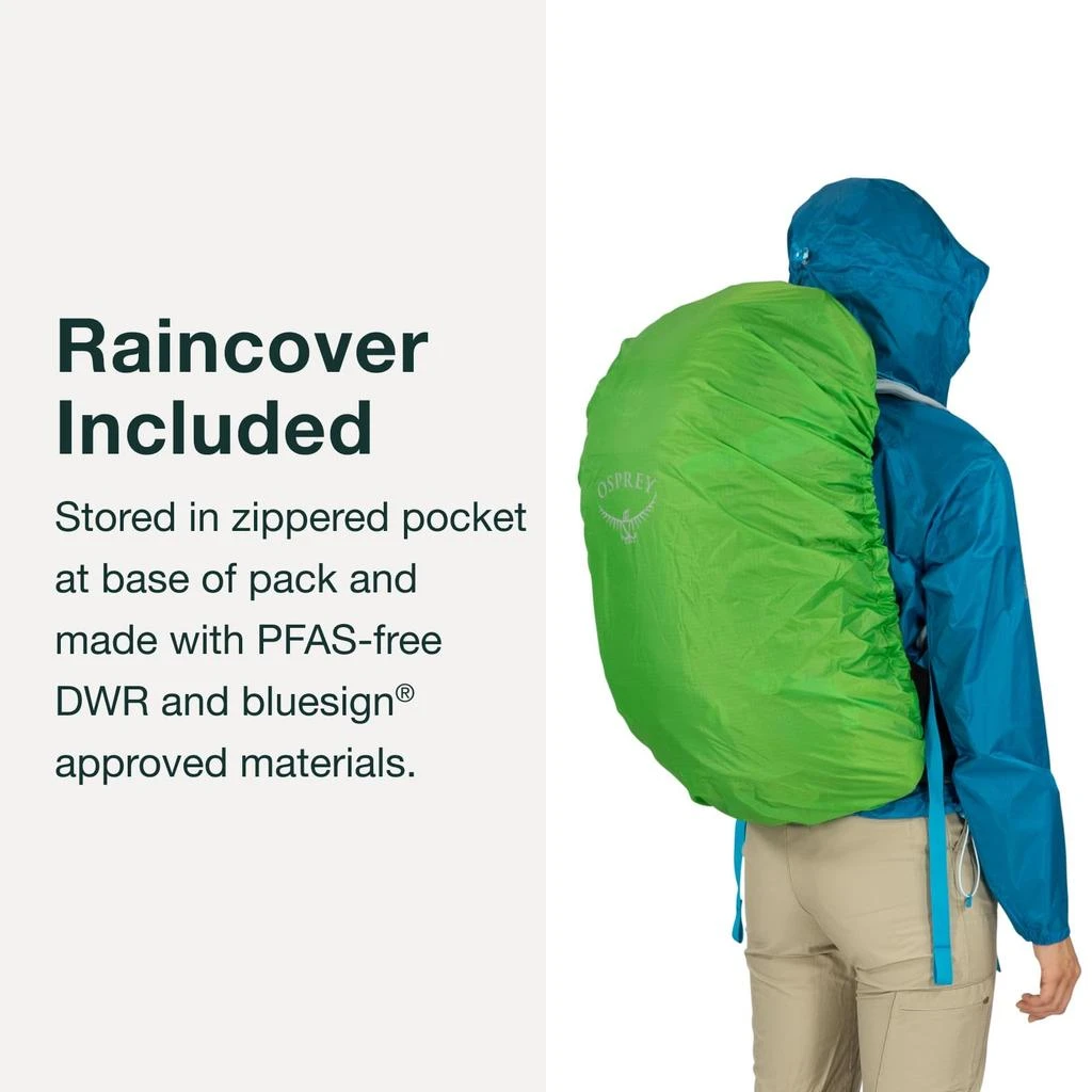 Osprey Osprey Hikelite 32L Lightweight Hiking Backpack - Durable Travel Daypack with Rain Cover for Men and Women, Chameleon/Black, M/L 5