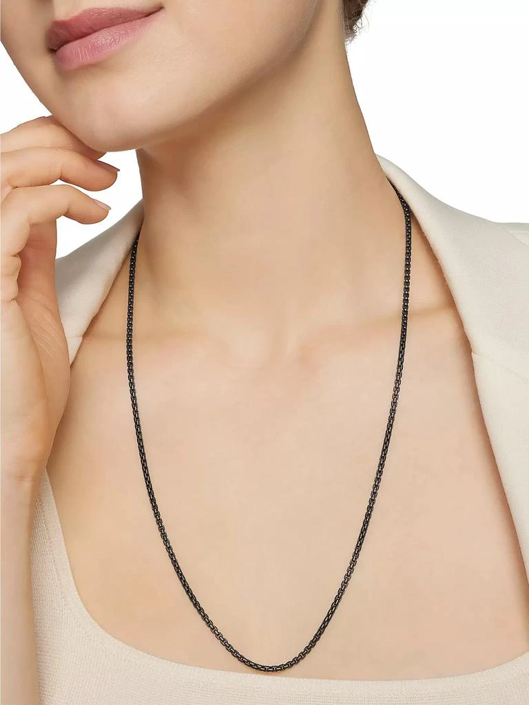 David Yurman Box Chain Necklace in Darkened Sterling Silver, 2.7mm 7