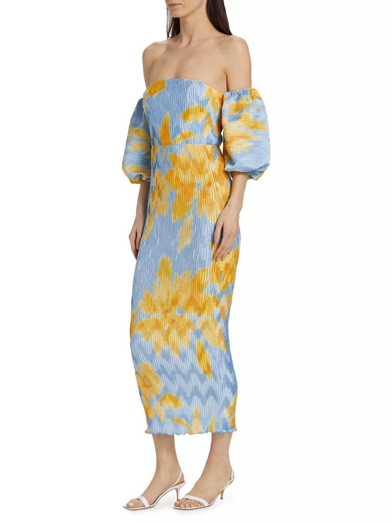 L'Idée Pleated Off-The-Shoulder Midi-Dress 4